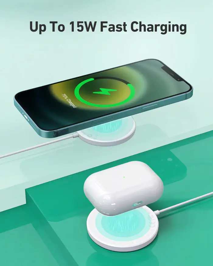 AUKEY LC-A1 White MagSafe Qi 15W USB-C ładowarka indukcyjna